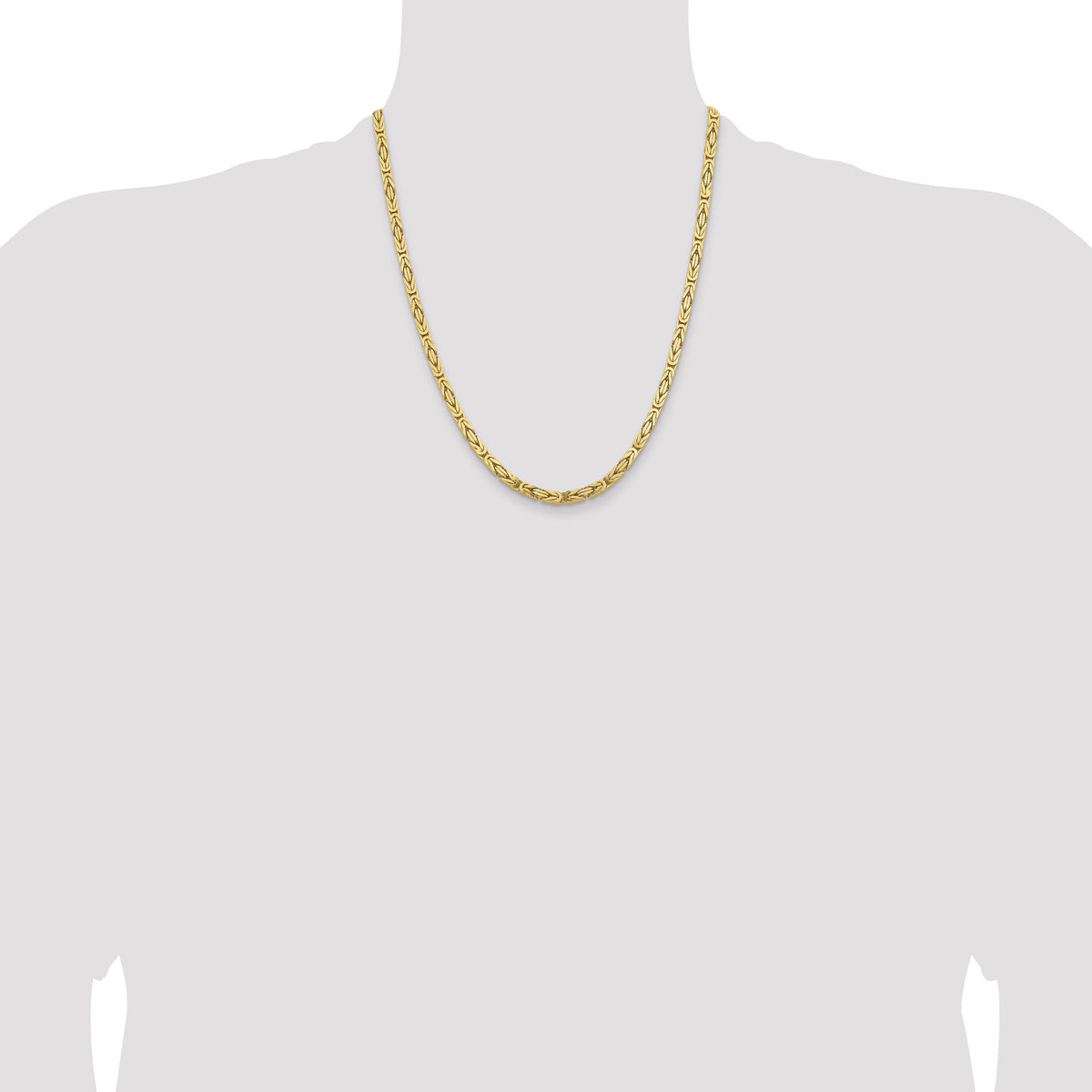 14k 4mm Byzantine Chain-BIZ110-22