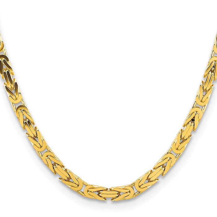 14K 20 inch 5.25mm Byzantine with Lobster Clasp Chain-BIZ150-20