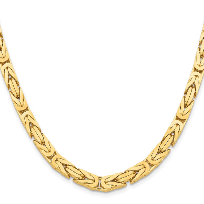 14K 20 inch 6.5mm Byzantine with Lobster Clasp Chain-BIZ180-20