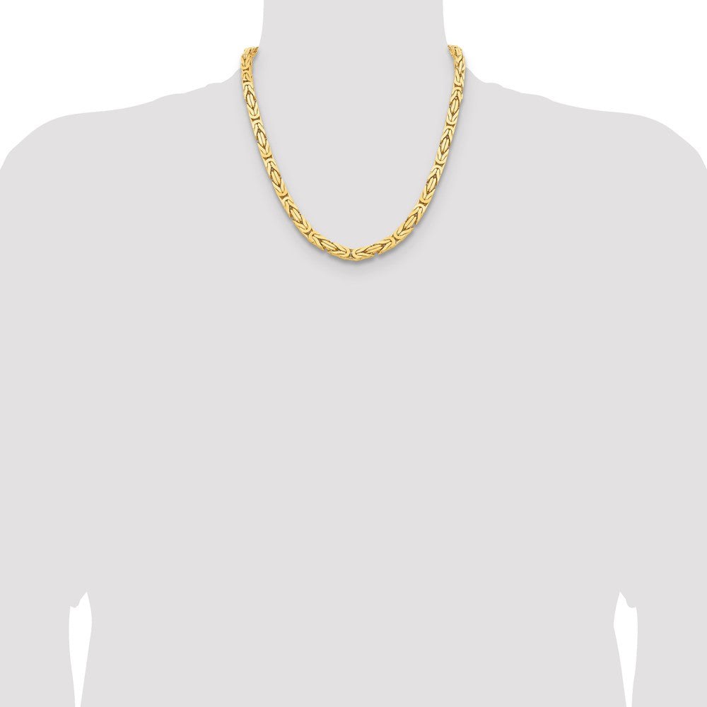 14K 20 inch 6.5mm Byzantine with Lobster Clasp Chain-BIZ180-20