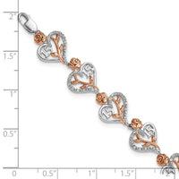 14K White and Rose Gold Diamond Quinceanera Heart Bracelet-BM10165-034-WRAA