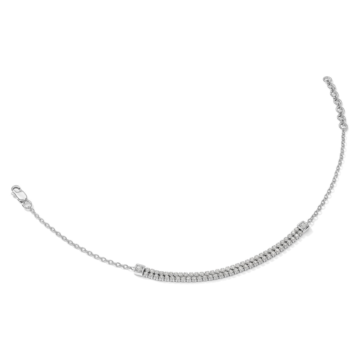 14K White Gold Polished Diamond Paperclip Link Bracelet-BM10272-140-WAA