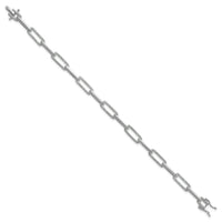 14K White Gold Polished Diamond Paperclip Link Bracelet-BM10272-140-WAA