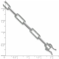 14K White Gold Polished Diamond Paperclip Link Bracelet-BM10272-140-WAA