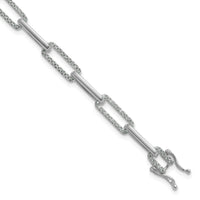 14K White Gold Polished Diamond Paperclip Link Bracelet-BM10272-140-WAA