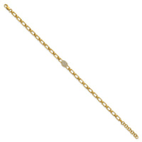 14K Polished Diamond Oval Cluster Fancy Link with 1in ext. Bracelet-BM10276-014-YAA