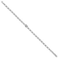 14K White Gold Polished Diamond Heart Cluster Fancy Link with 1in ext. Brac-BM10278-016-WAA