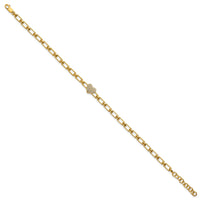 14K Polished Diamond Heart Cluster Fancy Link with 1in ext. Bracelet-BM10278-016-YAA