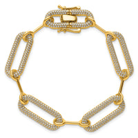 14K Polished Diamond Paperclip Link Bracelet-BM10280-327-YAA