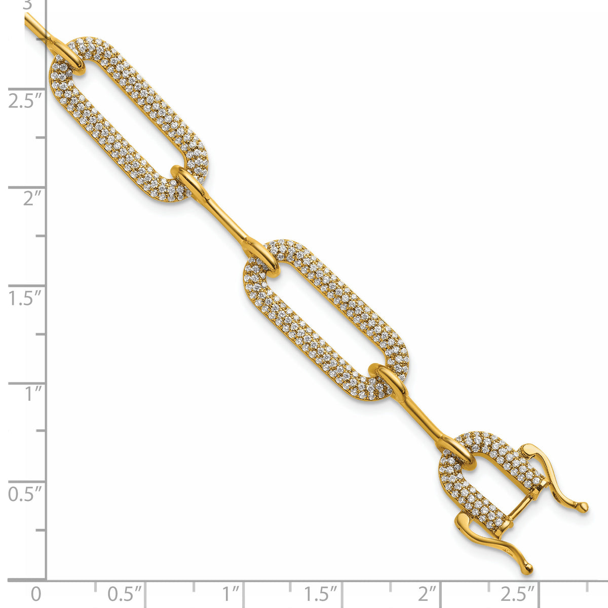 14K Polished Diamond Paperclip Link Bracelet-BM10280-327-YAA
