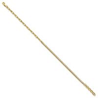 14K Polished Diamond Fancy Link with 1in ext. Bracelet-BM10282-073-YAA