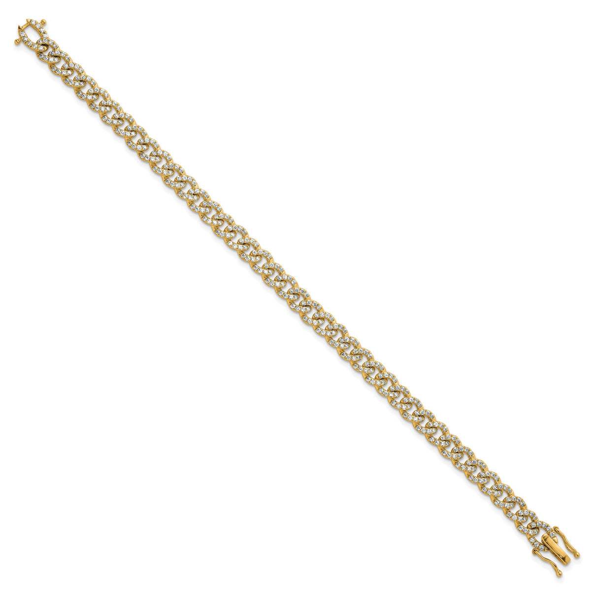 14K Polished Diamond Fancy Curb Bracelet-BM10331-275-YAA