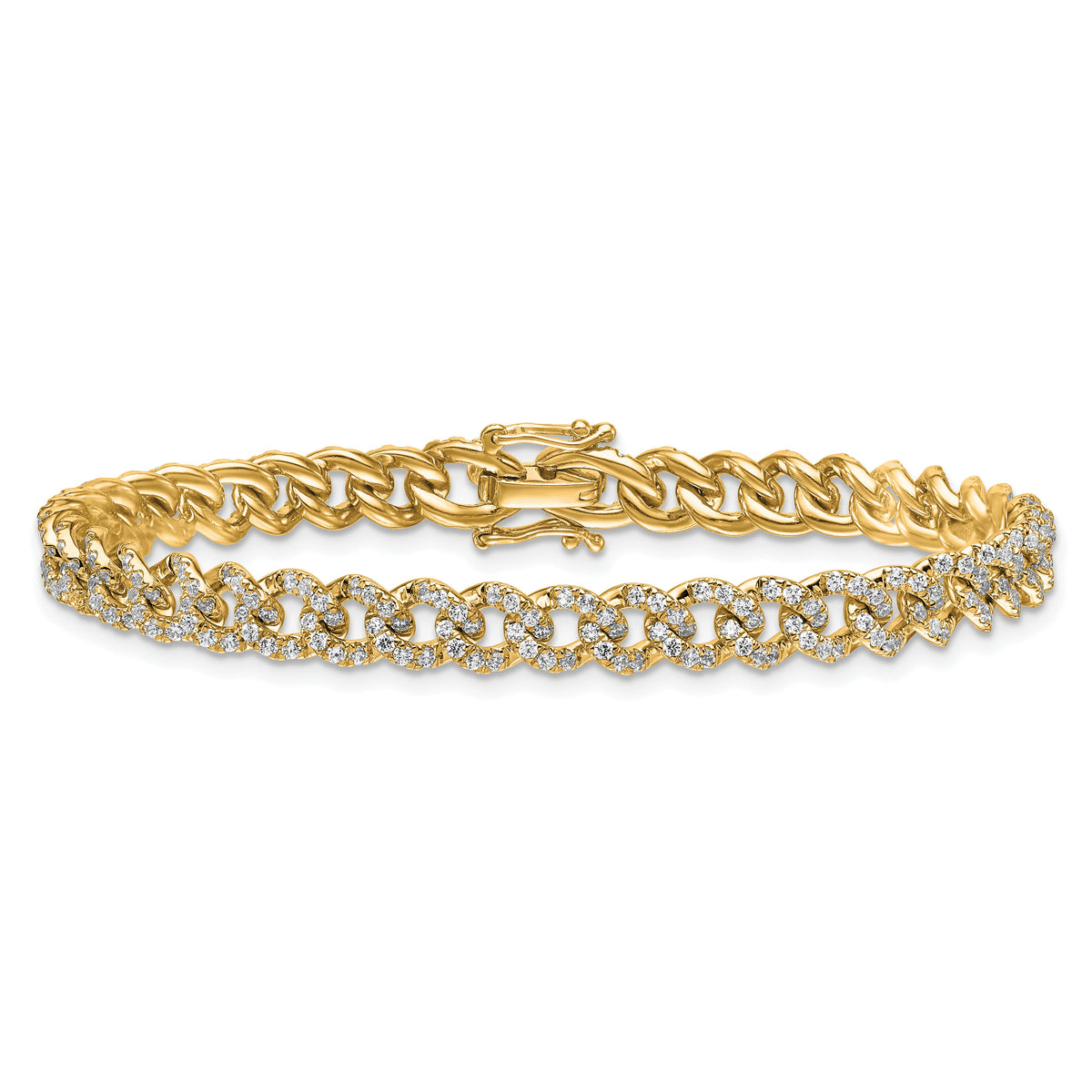 14K Polished Diamond Fancy Curb Bracelet-BM10331-275-YAA