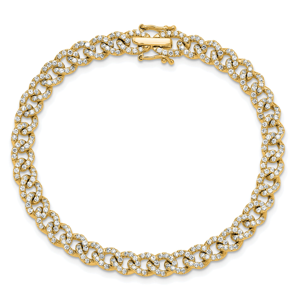 14K Polished Diamond Fancy Curb Bracelet-BM10331-275-YAA