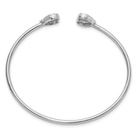 14K White Gold Polished Diamond Heart Cuff Bangle-BM10791-051-WAA