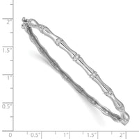 14k White Gold Bamboo Design Diamond Hinged Bangle-BM3698-025-WA