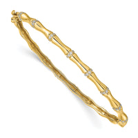 14k Bamboo Design Diamond Hinged Bangle-BM3698-025-YA
