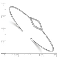 14k White Gold Flexible Diamond Cuff Bangle-BM3703-025-WA