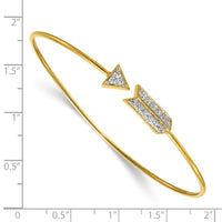 14k Diamond Arrow Flexible Bangle-BM3708-035-YA