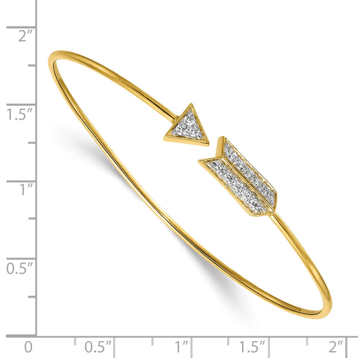 14k Diamond Arrow Flexible Bangle-BM3708-035-YA
