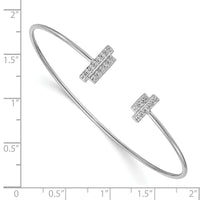 14k White Gold Diamond Flexible Cuff Bangle-BM3714-025-WA