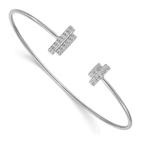 14k White Gold Diamond Flexible Cuff Bangle-BM3714-025-WA