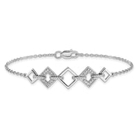 14k White Gold Diamond Squares Bracelet-BM3720-020-WA