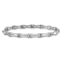 14k White Gold Diamond Bamboo Design Bracelet-BM3722-050-WA