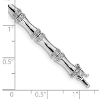 14k White Gold Diamond Bamboo Design Bracelet-BM3722-050-WA