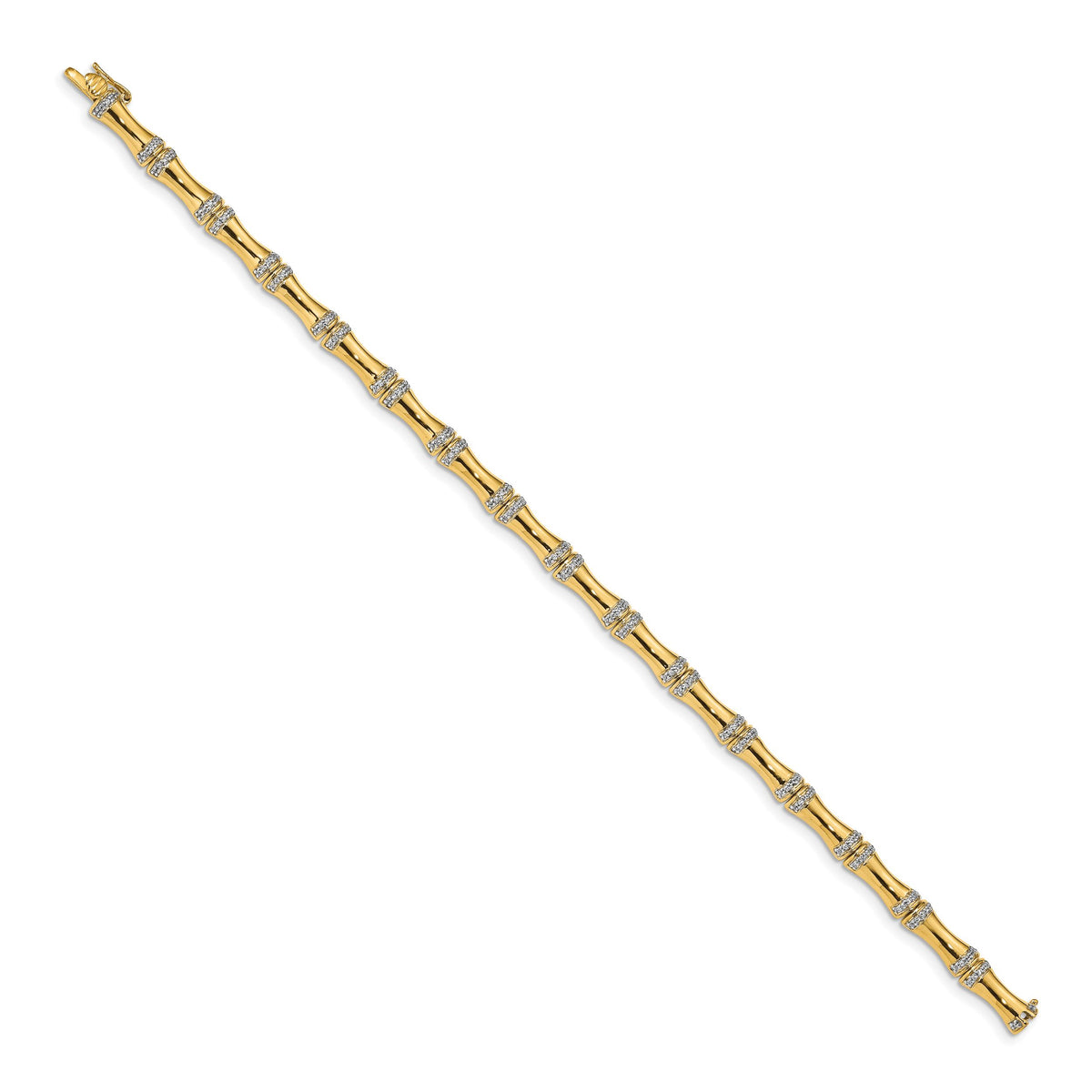 14k Gold Diamond Bamboo Design Bracelet-BM3722-050-YA