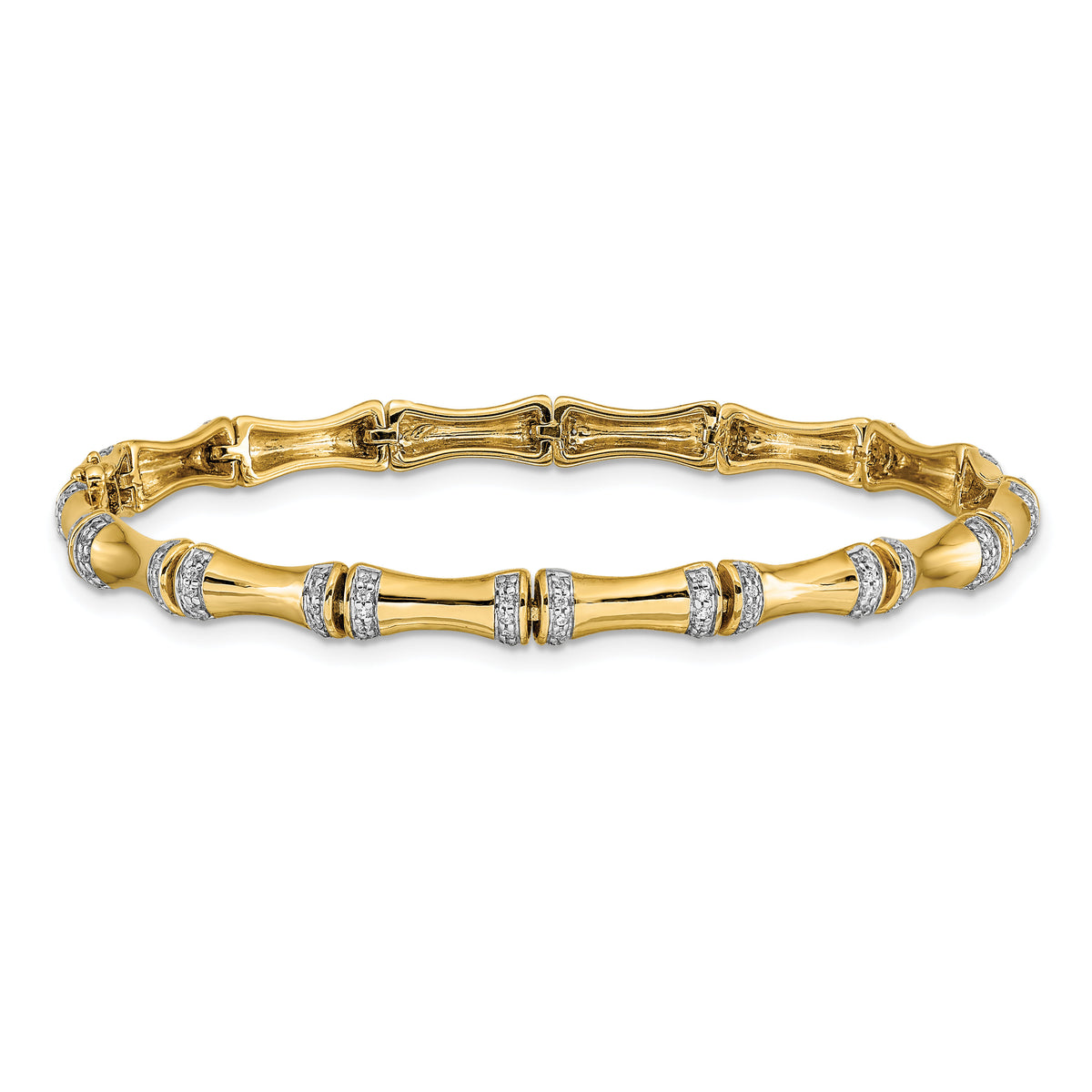14k Gold Diamond Bamboo Design Bracelet-BM3722-050-YA