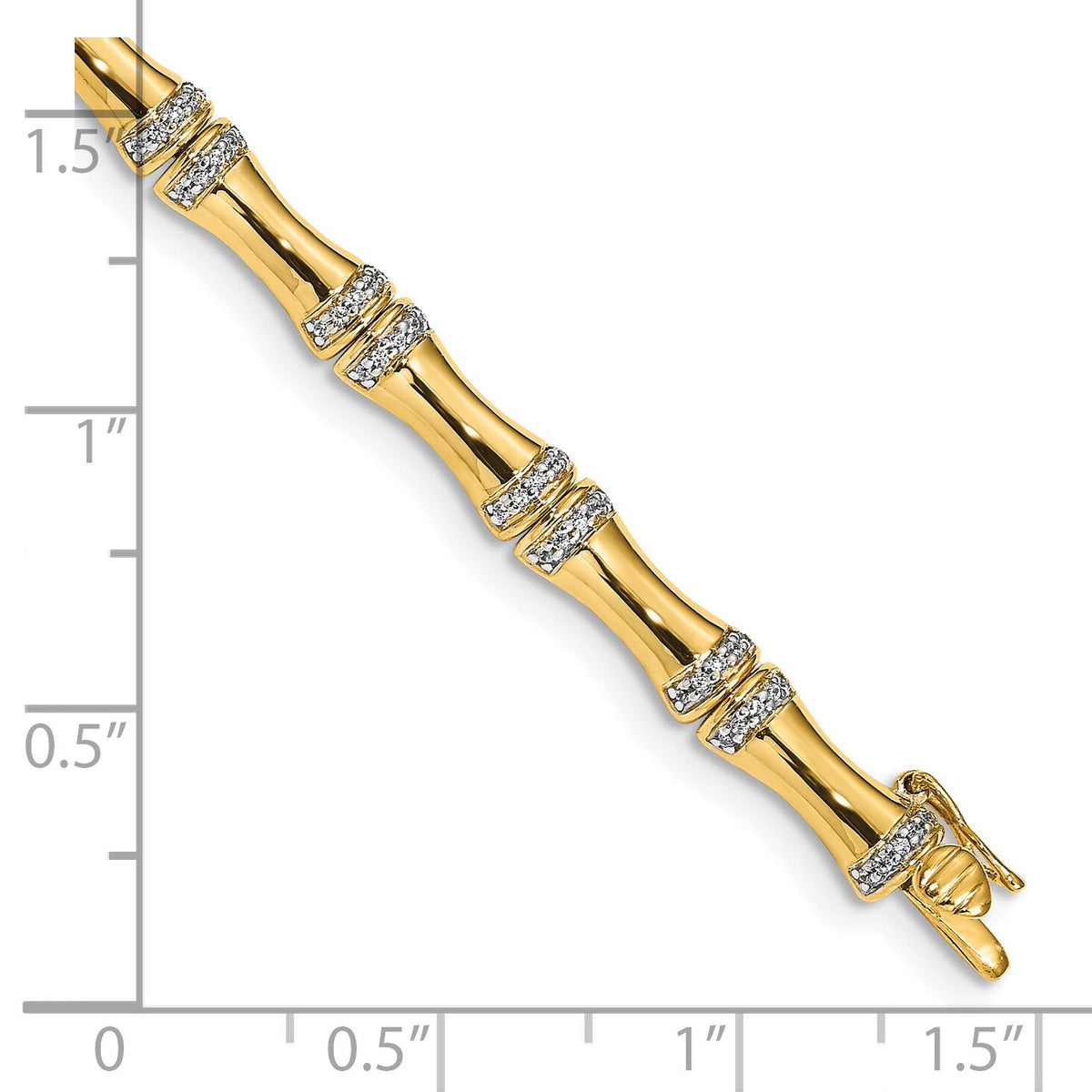 14k Gold Diamond Bamboo Design Bracelet-BM3722-050-YA