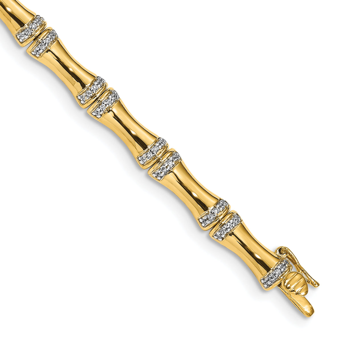 14k Gold Diamond Bamboo Design Bracelet-BM3722-050-YA