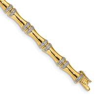 14k Gold Diamond Bamboo Design Bracelet-BM3722-050-YA