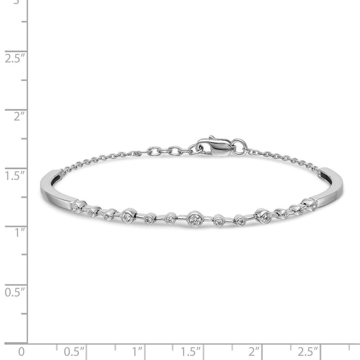 14k White Gold Diamond Bangle Bracelet-BM3724-025-WA