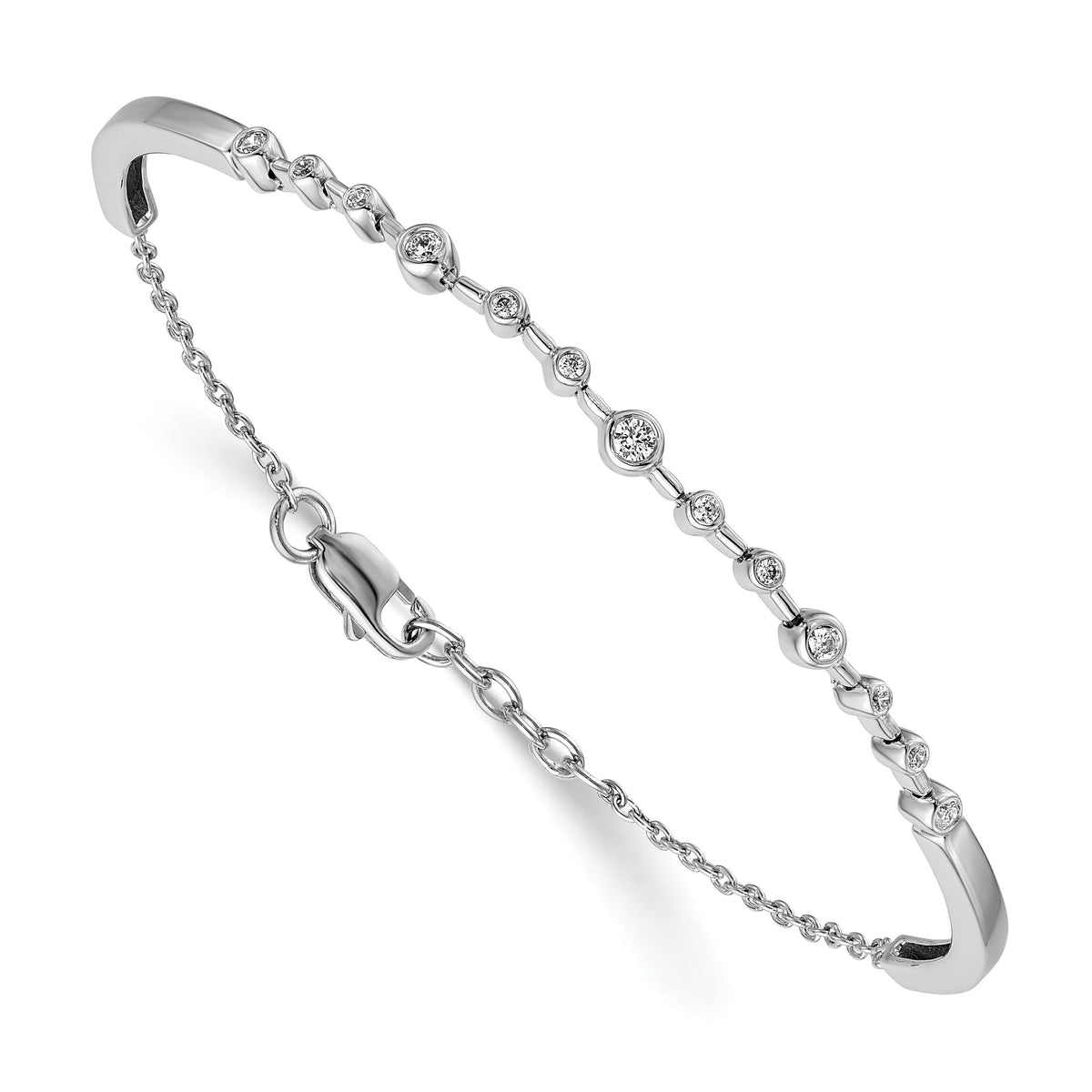 14k White Gold Diamond Bangle Bracelet-BM3724-025-WA