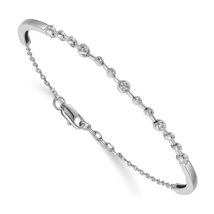 14k White Gold Diamond Bangle Bracelet-BM3724-025-WA