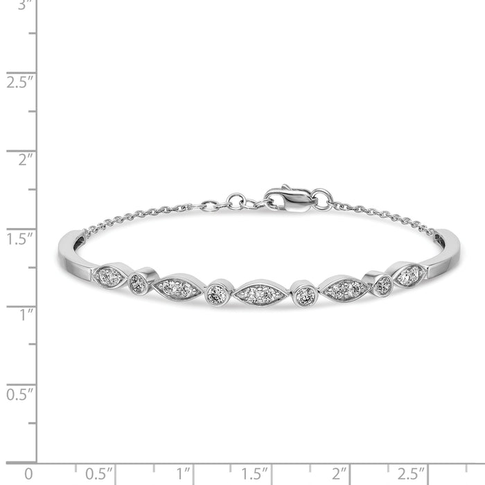 14k White Gold Diamond Bangle Bracelet-BM3725-100-WA