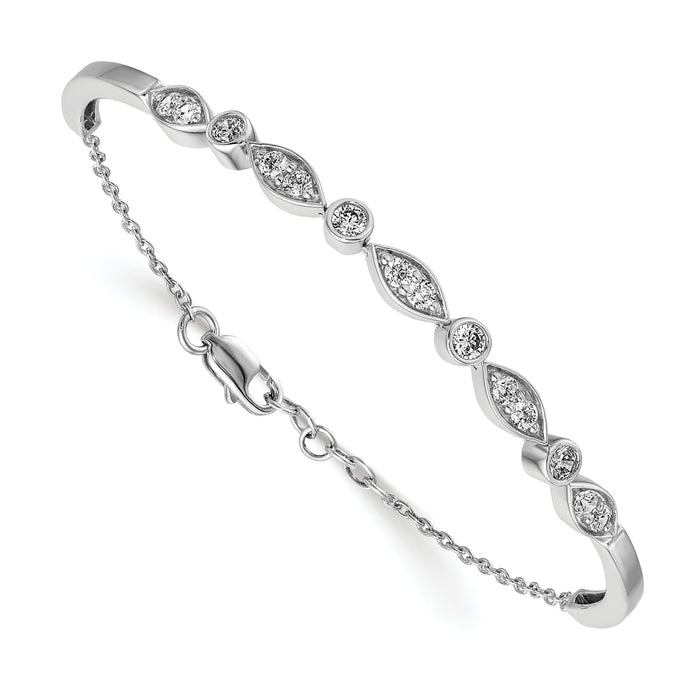14k White Gold Diamond Bangle Bracelet-BM3725-100-WA