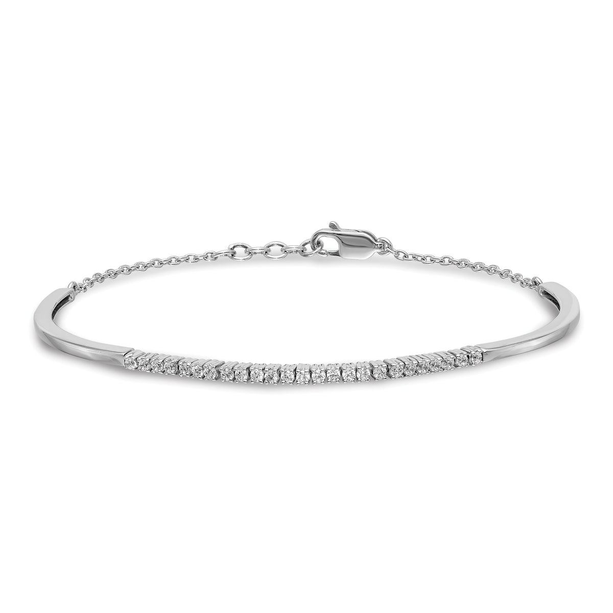 14k White Gold Diamond Bangle Bracelet-BM3726-050-WA
