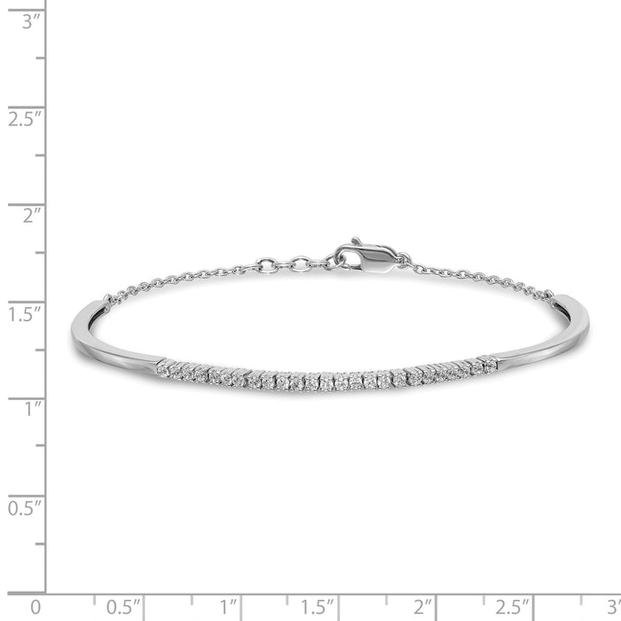 14k White Gold Diamond Bangle Bracelet-BM3726-050-WA