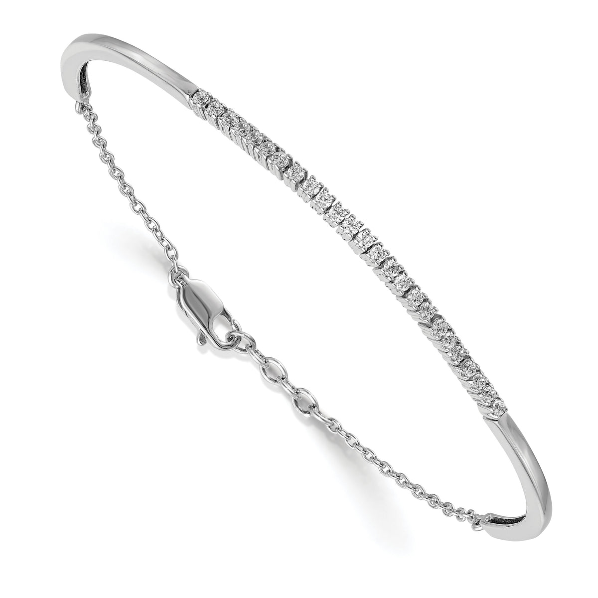 14k White Gold Diamond Bangle Bracelet-BM3726-050-WA