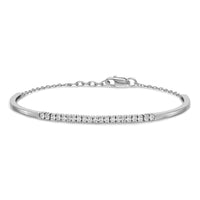 14k White Gold Diamond w/.25 In Ext Bangle Bracelet-BM3726-075-WA