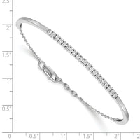 14k White Gold Diamond w/.25 In Ext Bangle Bracelet-BM3726-075-WA