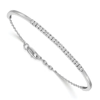 14k White Gold Diamond w/.25 In Ext Bangle Bracelet-BM3726-075-WA