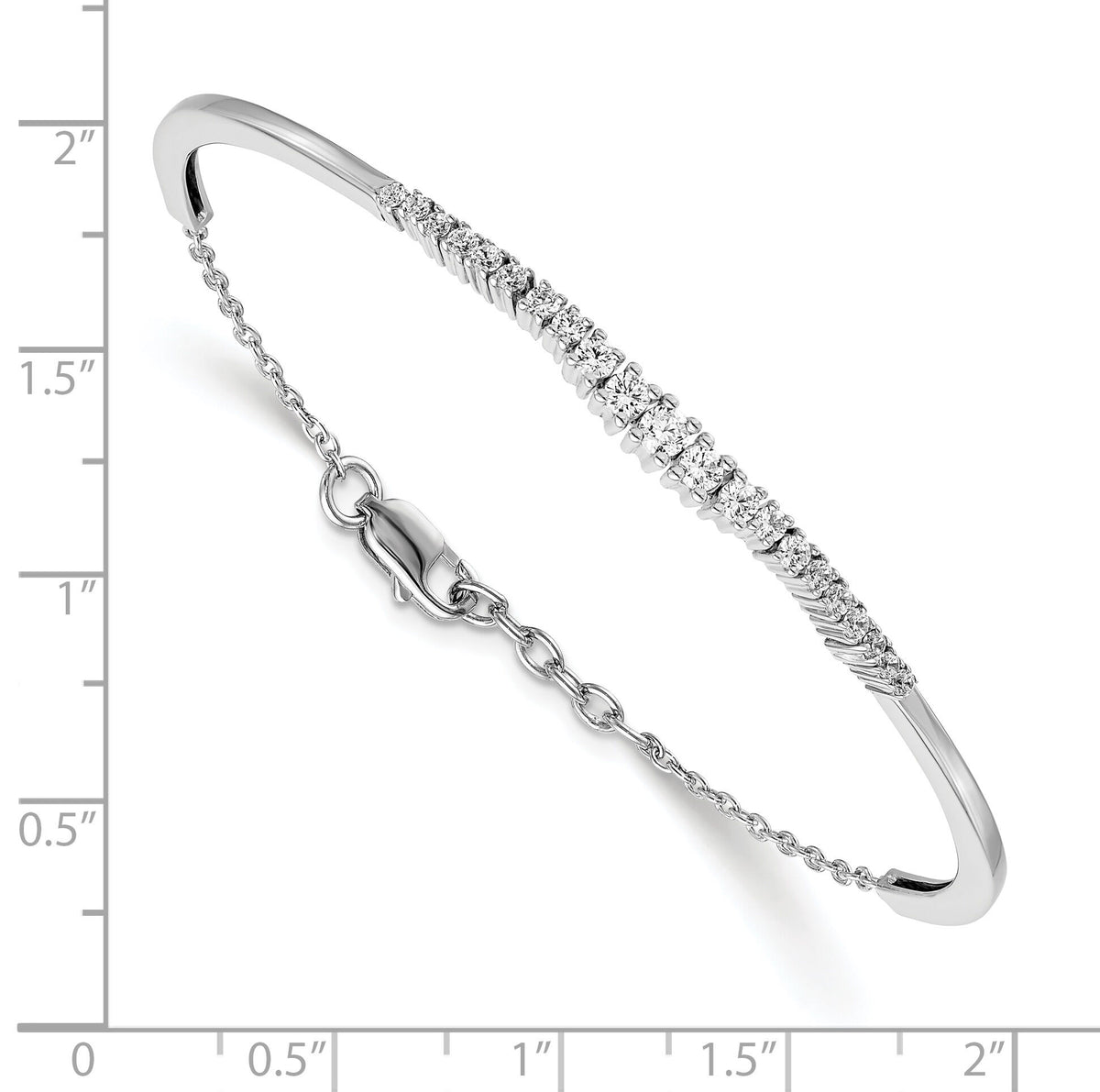 14k White Gold Graduated Diamond Bangle Bracelet-BM3727-075-WA