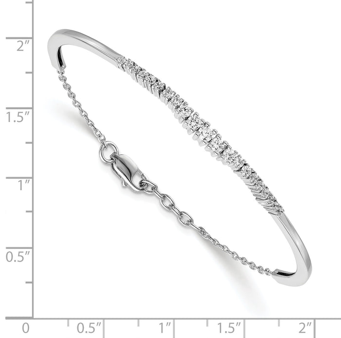 14k White Gold Graduated Diamond Bangle Bracelet-BM3727-075-WA