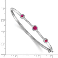 14k White Gold Diamond and Cabochon Ruby Bangle-BM4031-RU-025-WA