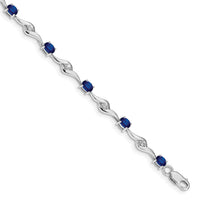 14k White Gold Blue Sapphire/White Sapphire Bracelet-BM4473-SA-W