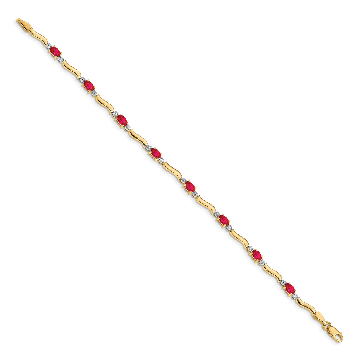 14k Diamond and Ruby Bracelet-BM4474-RU-001-YA